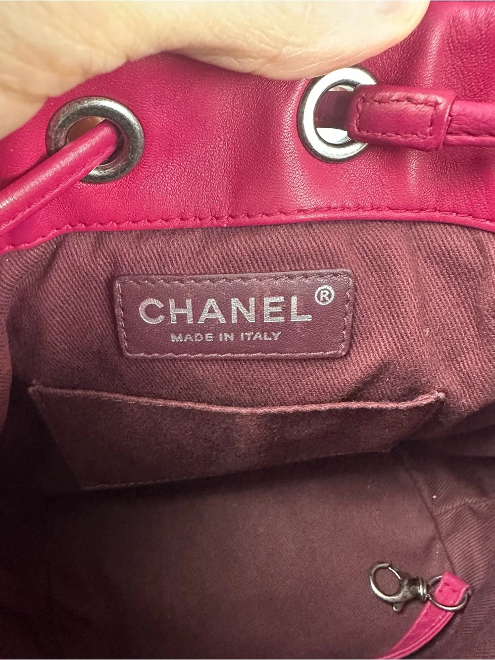CHANEL Drawstring Bucket Bag – Pink Lambskin Quilted Leather Ruthenium Hardware